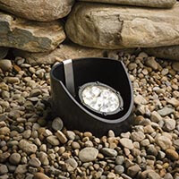 LED well light fixture with in-ground support
