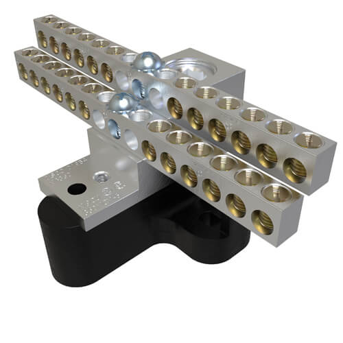 Dual level terminal block with two levels of contact for electric motors and equipment terminals