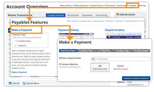 Search account for invoices
