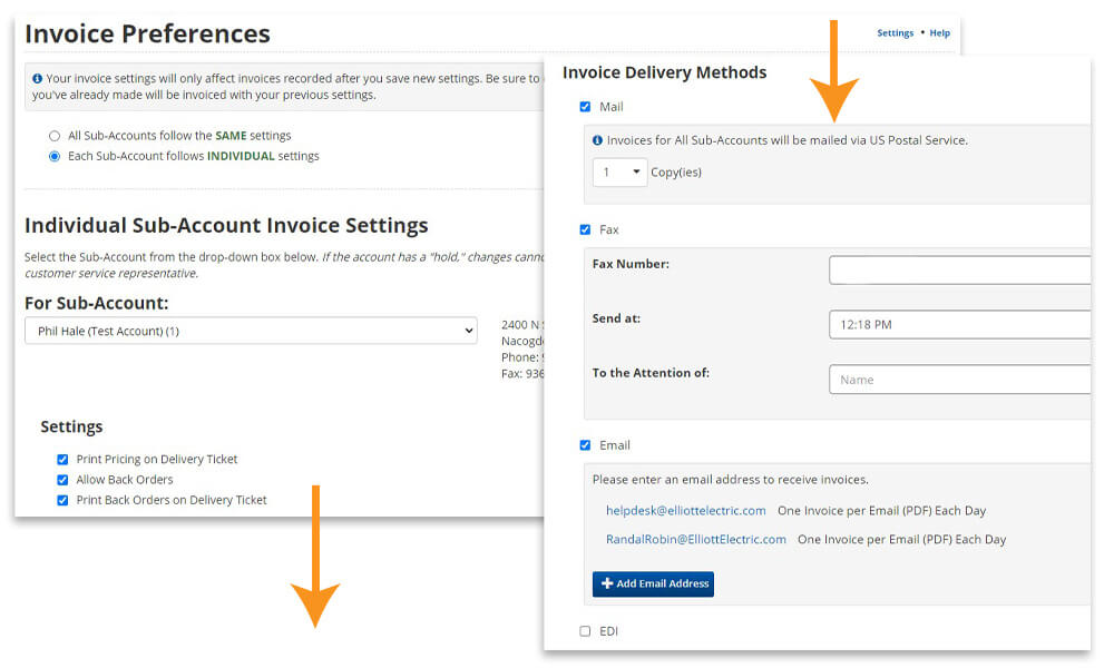 Account Invoice Delivery Method
