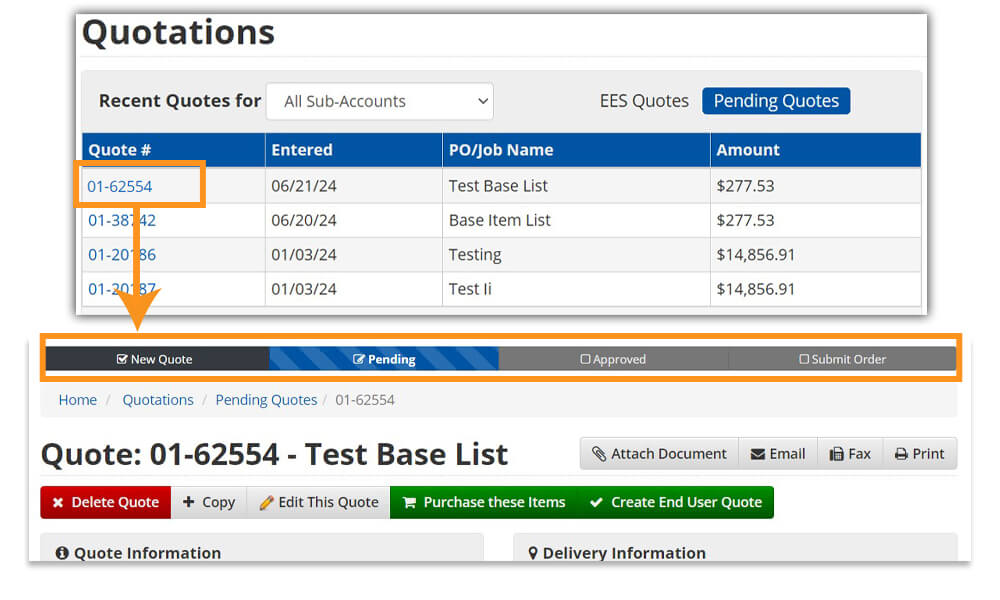 Purchasing: Check RFQ Status