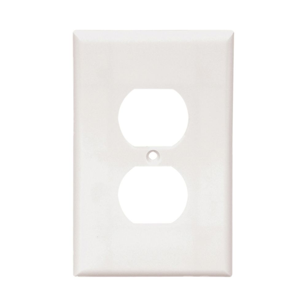 2032W - Wallplate 1G Dup Recp Thermoset Mid WH - Eaton