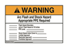 44896 - Warning Label, Nec Arc Flash, 7" X 10", Adhesive - Ideal