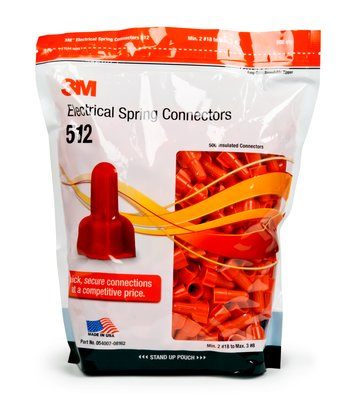 512BULK - Red Wire Connector (500/Bag) - 3M