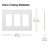 CW3LA - Claro Wallplate 3 Gang Light Almond - Lutron
