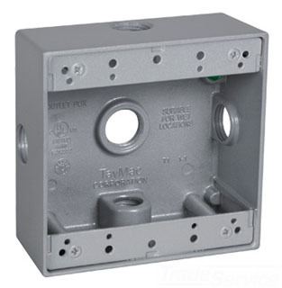 DB550XS - 2G WP Gray Box - Five 1/2" Holes - 30 Cu In - Taymac