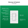 MACLL3S25WH - Led+ Dual Dimmer and Switch 75W 2.5A White - Lutron