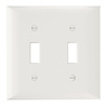 P2W - Plastic Wallplate 2G 2 Toggle W/Out Line WH - Pass & Seymour/Legrand
