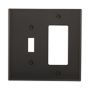 PJ126BK - Wallplate 2G Toggle/Deco Poly Mid BK - Eaton