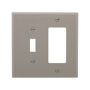 PJ126GY - Wallplate 2G Toggle/Deco Poly Mid Gy - Eaton