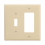 PJ126V - Wallplate 2G Toggle/Deco Poly Mid Iv - Eaton Wiring Devices