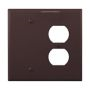 PJ138B - Wallplate 2G Duplex/Blank Poly Mid BR - Eaton