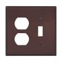 PJ18B - Wallplate 2G Toggle/Duplex Poly Mid BR - Eaton