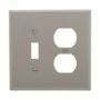 PJ18GY - Wallplate 2G Toggle/Duplex Poly Mid Gy - Eaton