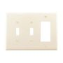 PJ226LA - Wallplate 3G 2TOGGLE/Deco Poly Mid La - Eaton Wiring Devices