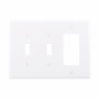 PJ226W - Wallplate 3G 2TOGGLE/Deco Poly Mid WH - Eaton