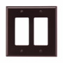 PJ262B - Wallplate 2G Decorator Poly Mid BR - Eaton Wiring Devices