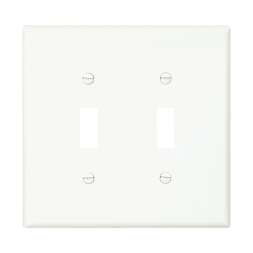 PJ2W - Wallplate 2G Toggle Poly Mid WH - Eaton
