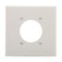 PJ703W - Wallplate 2G SGL Rec W/2.15"Hole Poly Mid WH - Eaton Wiring Devices
