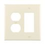 PJ826LA - Wallplate 2G Dup/Deco Combo Poly Mid La - Eaton