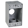 SB3100S - 1G WP Deep Gray Box - Three 1" Holes - 23 Cu In - Taymac