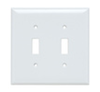 SPJ2W - Plastic Wallplate JR Jumbo 2G 2 Toggle W/Out Line - Pass & Seymour/Legrand