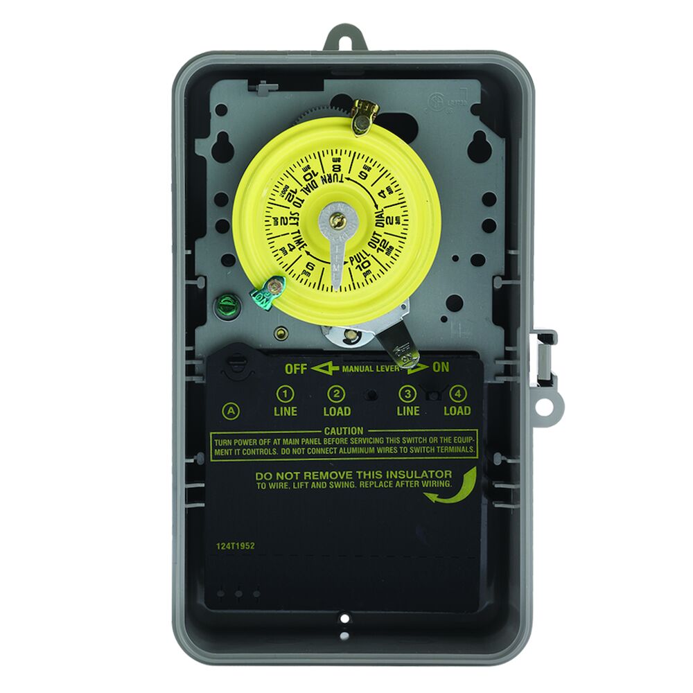 T103PCD82 - 40A 120V DPST Plastic Clear Cover Time Clock - Intermatic