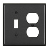 TP18BK - Trademaster Wallplate 2G 1 Toggle 1 Duplex BK - Legrand-Pass & Seymour
