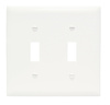 TPJ2W - Trademaster Wallplate Jumbo 2G 2 Toggle WH - Pass & Seymour/Legrand