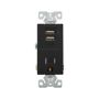 TR7740BKB0X - Combo 2 Port Usb Receptacle 15A 125V BK - Eaton