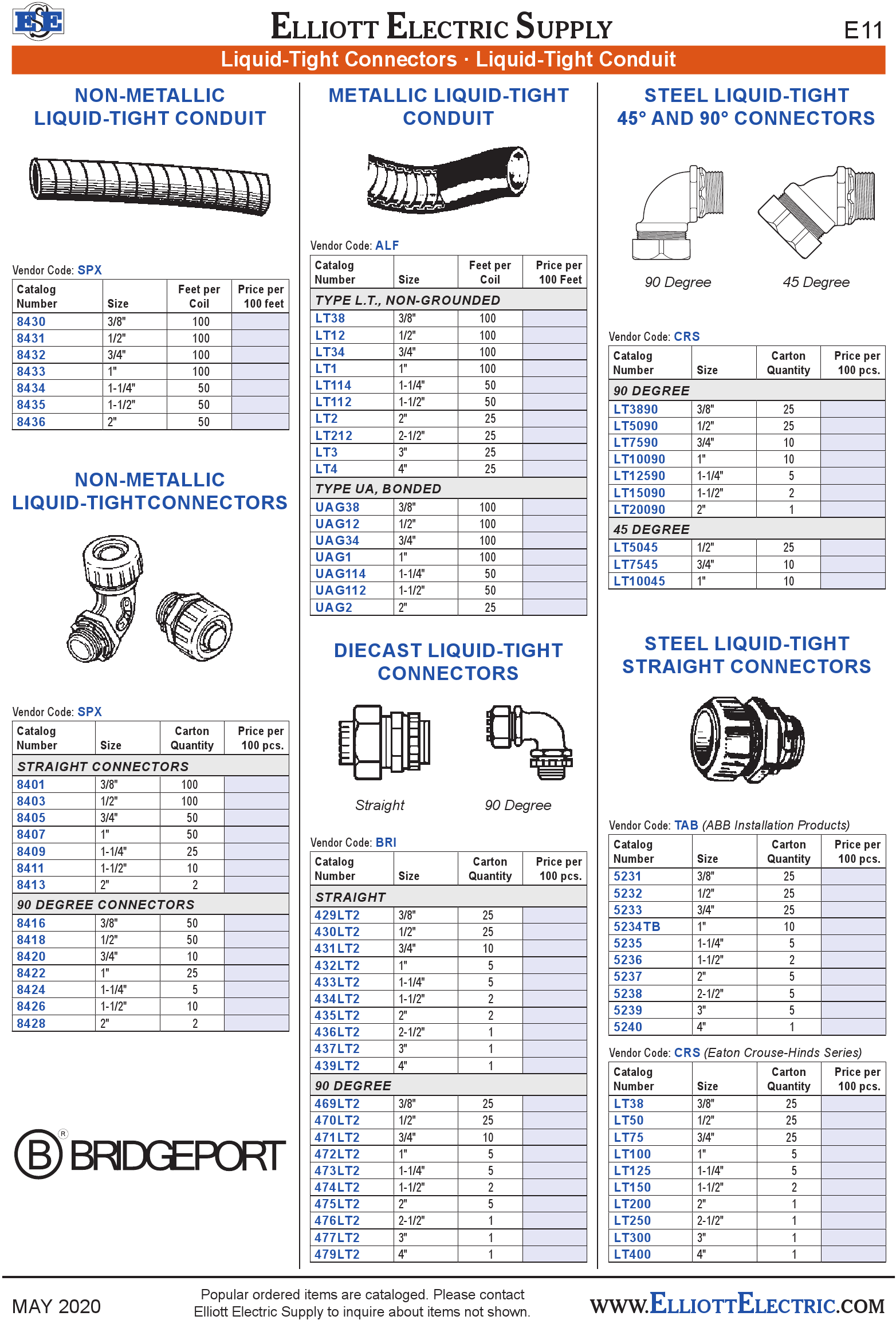 LiquidTight Connectors LiquidTight Conduit Print Catalog Page