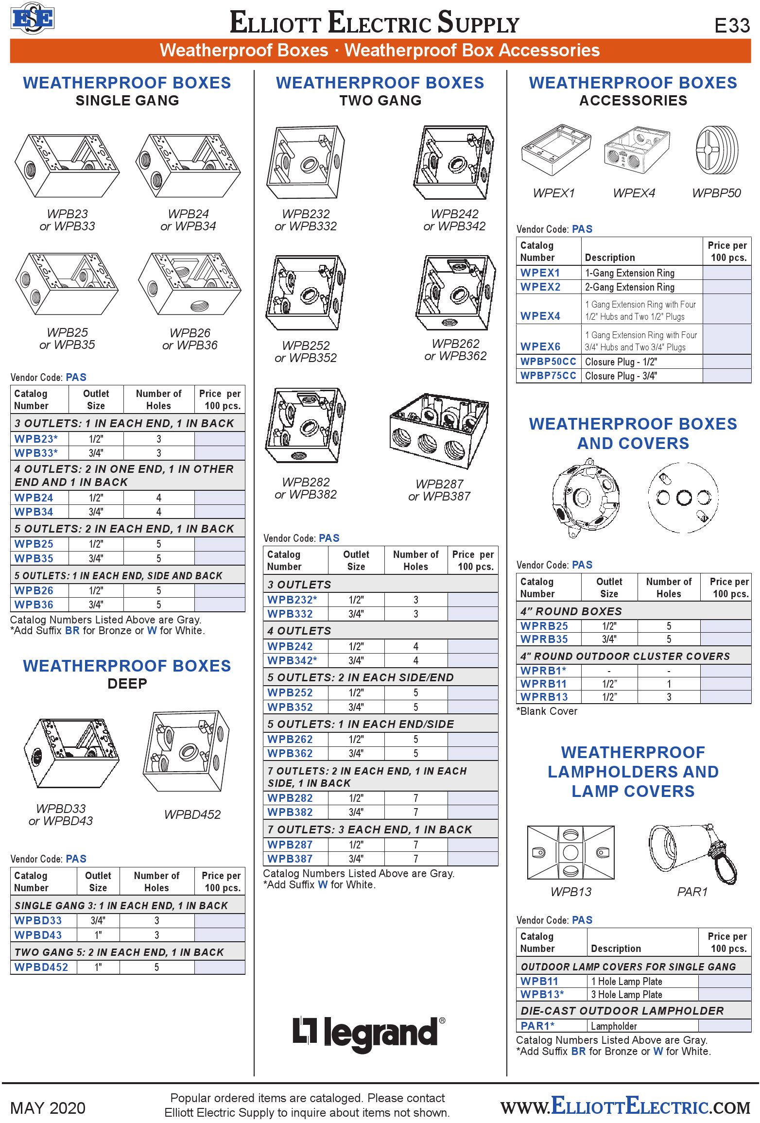 Weatherproof Boxes Weatherproof Box Accessories Print Catalog Page