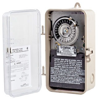 1101NC - 40A 120V SPST Plastic Clear Cover Time Clock - Tork