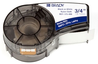110893 - Nylon Labels, 0.375" X 16', BK/WH - Brady