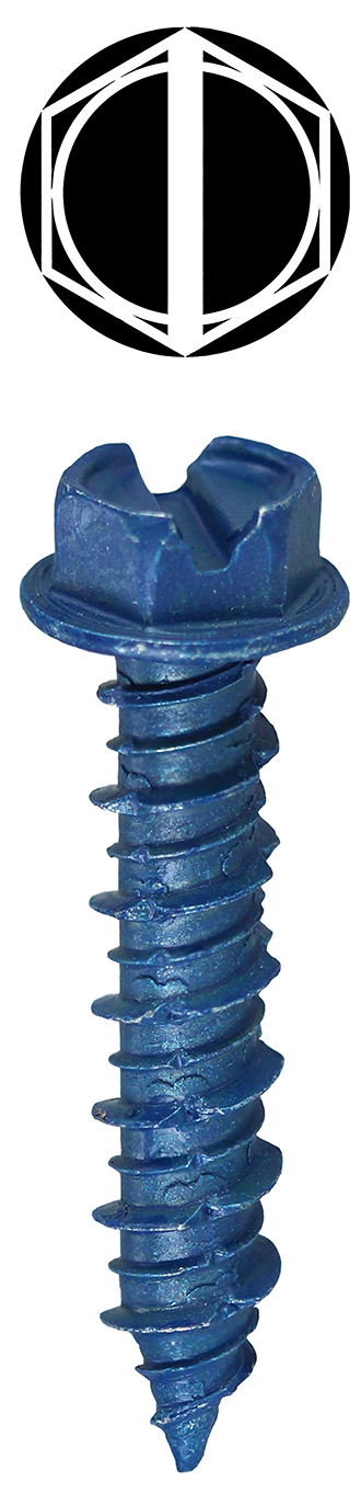 Ceramic Coated Blue 1/4-Inch Diameter by 1-3/4-Inch Length Dottie 14H134 Concrete Anchor System L.H Hex Head Slotted 100-Pack