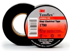 QTY50 3M Temflex 1700 Black 3/4" x 60' General Use Vinyl Electrical