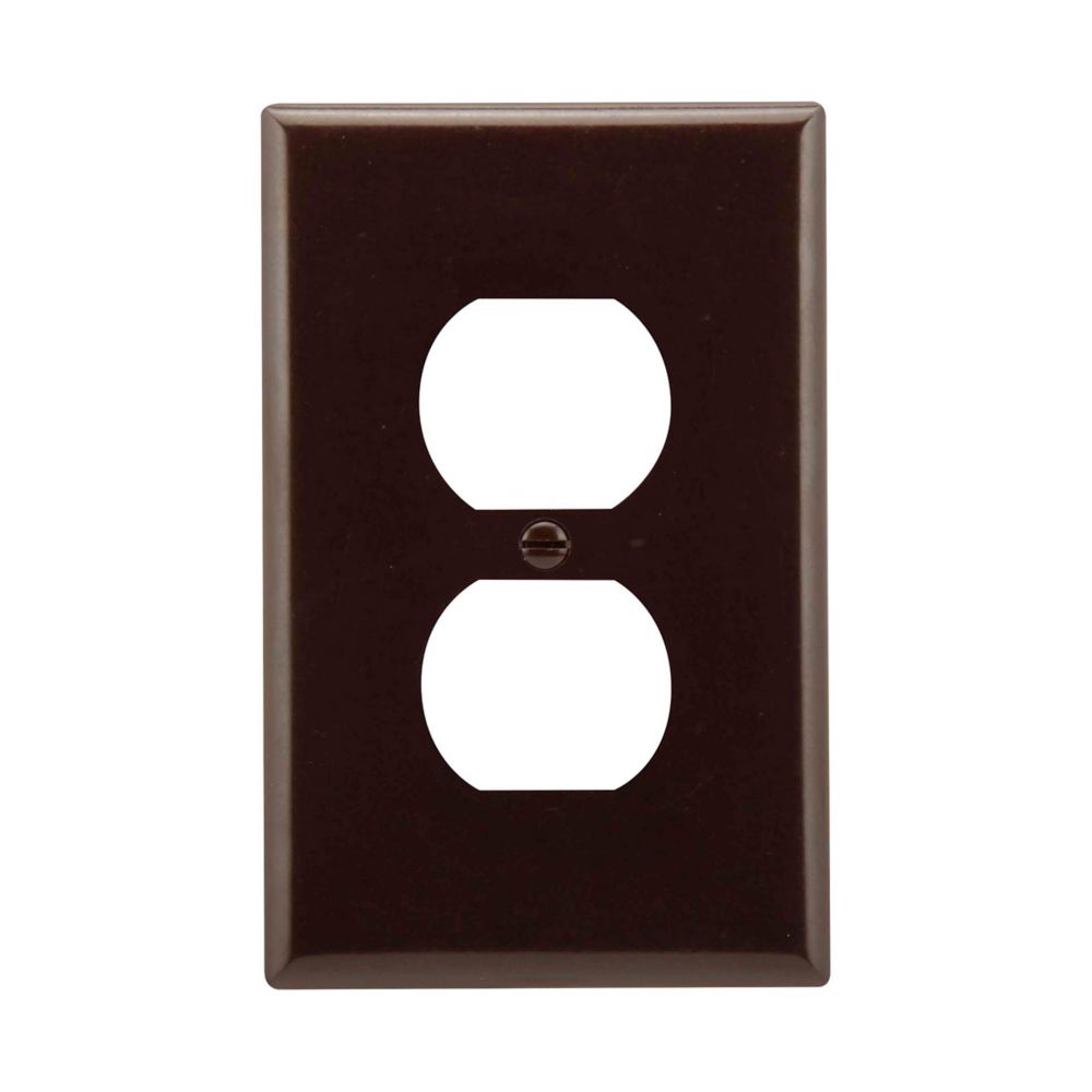2032B - Wallplate 1G Dup Recp Thermoset Mid BR - Eaton