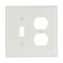 2038W - Wallplate 2G Toggle/Duplex THRMST Mid WH - Eaton Wiring Devices