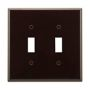 2039B - Wallplate 2G Toggle Thermoset Mid BR - Eaton Wiring Devices