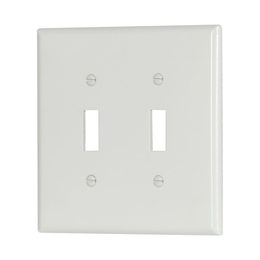 2039W - Wallplate 2G Toggle Thermoset Mid WH - Eaton