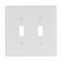 2039W - Wallplate 2G Toggle Thermoset Mid WH - Eaton Wiring Devices