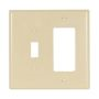 2053V - Wallplate 2G Tog/Deco Thermoset Mid Iv - Eaton