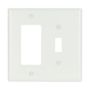 2053W - Wallplate 2G Tog/Deco Thermoset Mid WH - Eaton Wiring Devices
