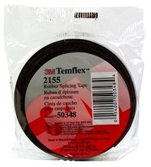 2150 - Temflex Rubber Splicing Tape, 3/4" X 22', BK - 3M