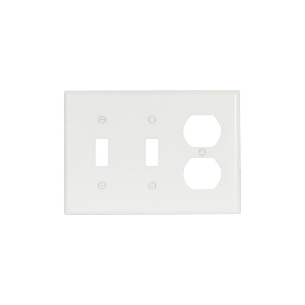 2158W - Combination Wallplate, White, Togg - Eaton