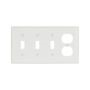 2174WB0X - Wallplate 4G 3TOG/Dup Thermoset STD WH - Eaton