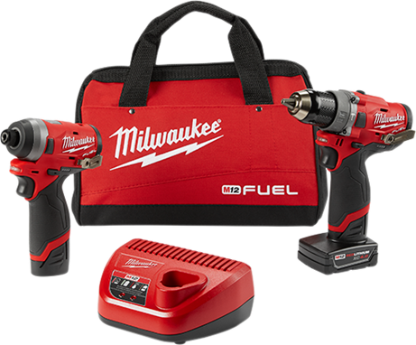 259822 - M12 Fuel 1/2" Hammer Drill and 1/4" Hex Imp Driver - Milwaukee®