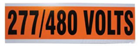 44298 - Voltage & Conduit Marker, "277/480V", Large, 1/Card - Ideal