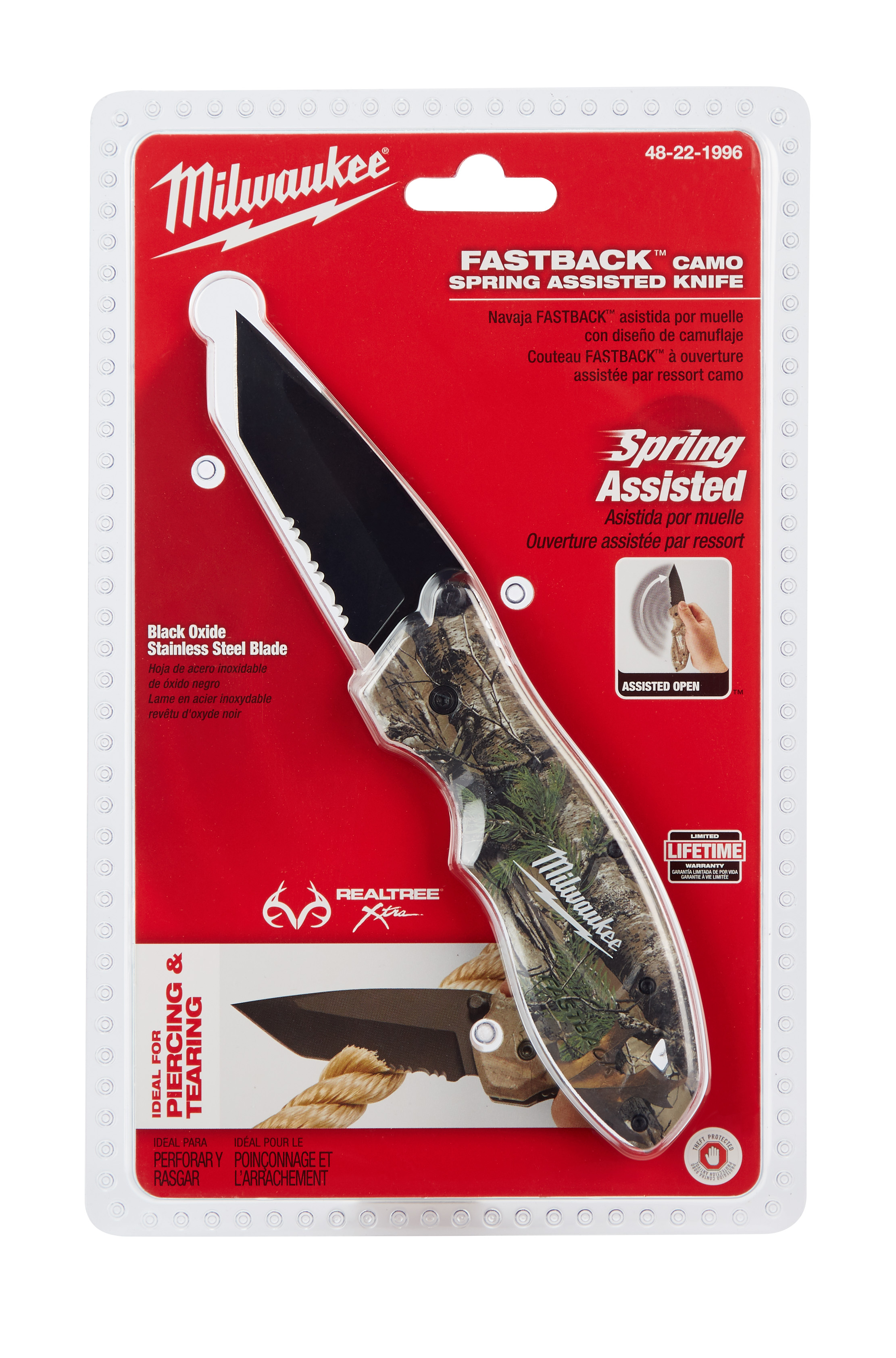 48221996 - Fastback Camo Spring Assisted Knife - Milwaukee