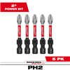 48324602 - Shockwave 2" Impact Phillips #2 Power Bits - 5PK - Milwaukee®